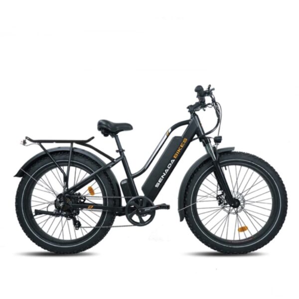 Senada Herald 1000w 48v Fat Tire Step thru Mountain Beach Snow Electric Bike + Rear Rack & Fenders