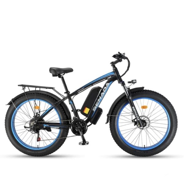 Senada Archon Pro UL Certified 1000W 48V 20Ah 26" Fat Tire Long Range Beach Snow Mountain eBike with Rear Rack & Fenders